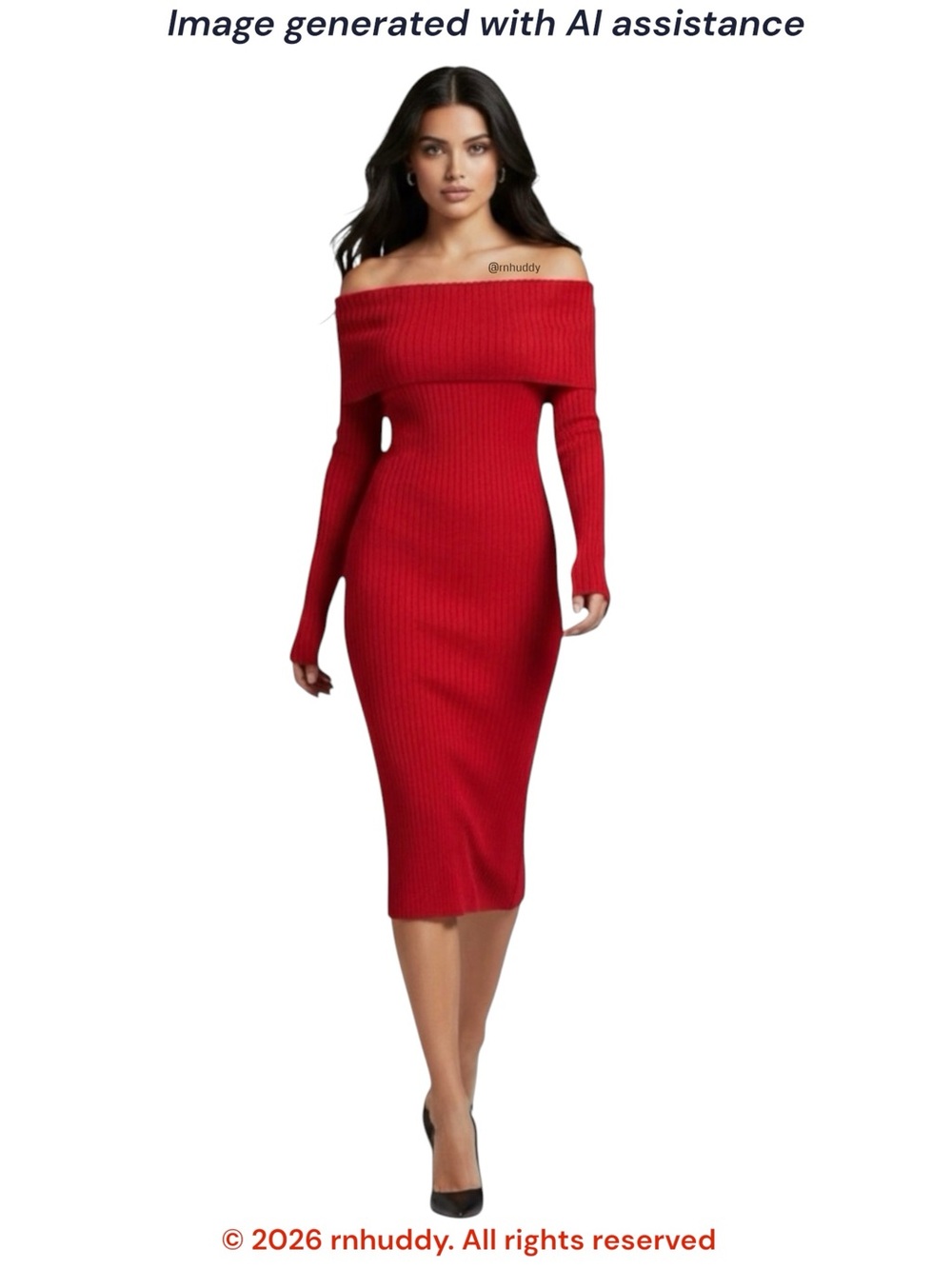 Bebe S red ribbed off shoulder long sleeve midi dress